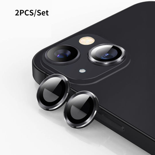 For iPhone 14 / 14 Plus ENKAY 9H Rear Lens Aluminium Alloy Tempered Glass Film(Black)