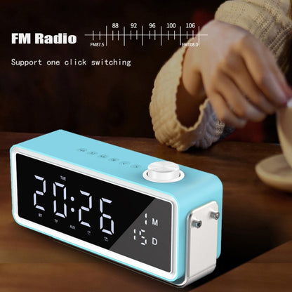 AEC K5 Mirror Alarm Clock Bluetooth Speakers with LED Light Support TF / FM(Black) - Desktop Speaker by AEC | Online Shopping UK | buy2fix