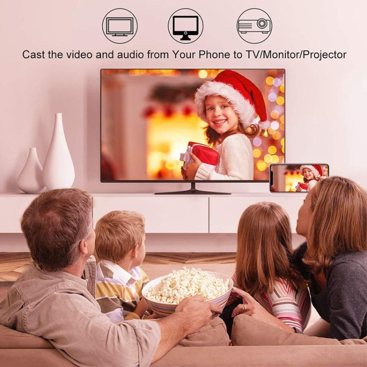 2m 1080P 8 Pin to HDMI Adapter Cable, Compatible with iPhone to HDMI Adapter(Black) by buy2fix