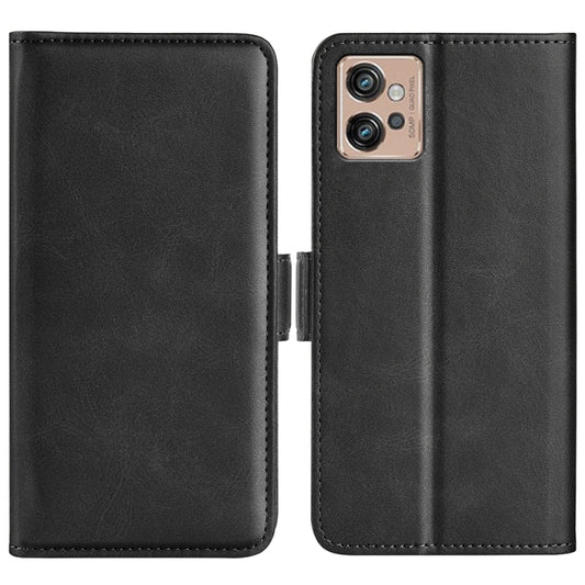 For Motorola Moto G32 Dual-side Magnetic Buckle Leather Phone Case(Black) by buy2fix