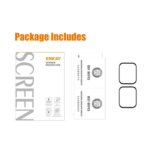 2pcs For Amazfit GTS 4 ENKAY 3D Full Coverage Soft PC Edge + PMMA HD Screen Protector Film - Screen Protector by ENKAY | Online Shopping UK | buy2fix