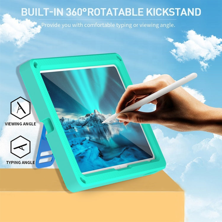 For iPad 2025 / 2022 360 Rotation Stand EVA Hard PC Tablet Case with Strap(Glacier+Blue) - iPad 2025 / 2022 Cases by buy2fix | Online Shopping UK | buy2fix