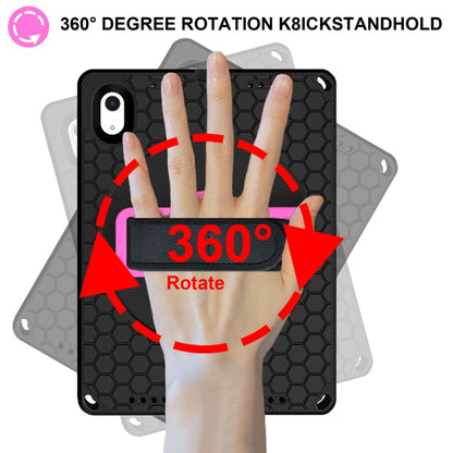 For iPad 2025 / 2022 360 Rotation Stand EVA Hard PC Tablet Case with Strap(Black+Rose) - iPad 2025 / 2022 Cases by buy2fix | Online Shopping UK | buy2fix