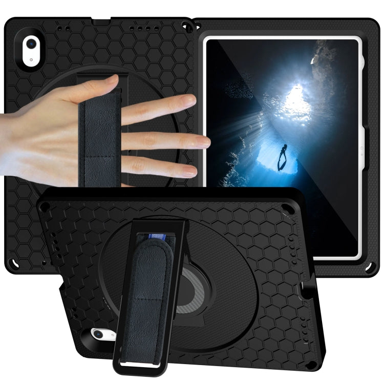 For iPad 2025 / 2022 360 Rotation Stand EVA Hard PC Tablet Case with Strap(Black) - iPad 2025 / 2022 Cases by buy2fix | Online Shopping UK | buy2fix