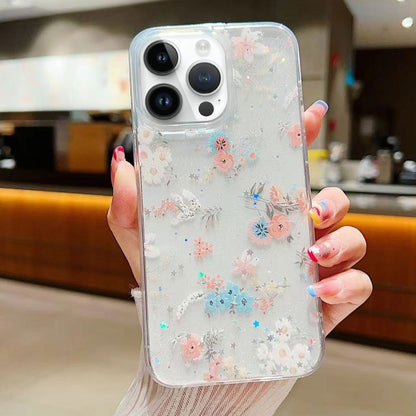For iPhone 16 Pro Fresh Small Floral Epoxy TPU Phone Case(D01 Beautiful Bouquet) by buy2fix