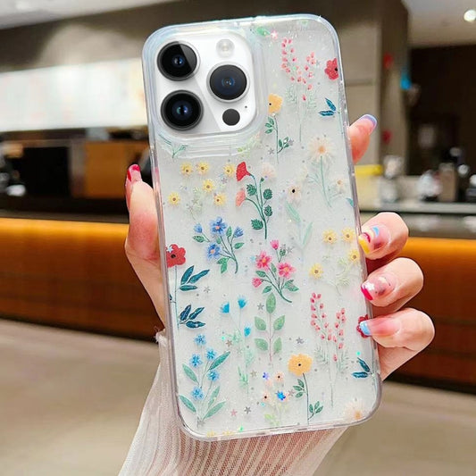 For iPhone 16 Pro Fresh Small Floral Epoxy TPU Phone Case(D04 Colorful Floral) by buy2fix