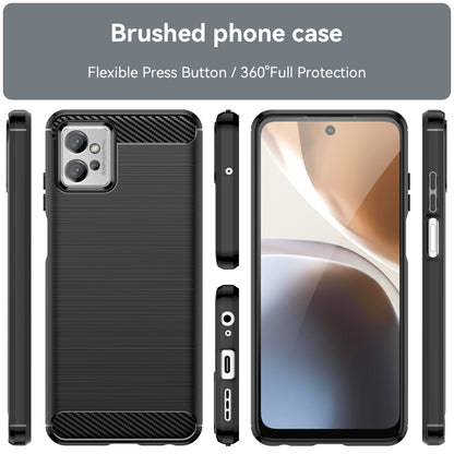 For Motorola Moto G32 Brushed Texture Carbon Fiber TPU Phone Case(Black) by buy2fix