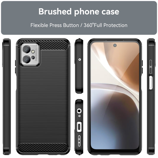 For Motorola Moto G32 Brushed Texture Carbon Fiber TPU Phone Case(Black) by buy2fix
