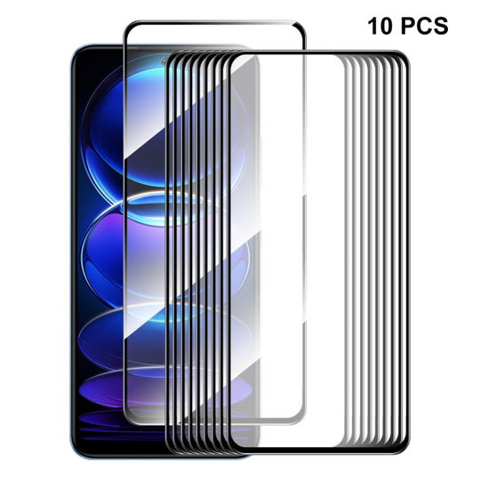 For Xiaomi Redmi Note 12 China 10pcs ENKAY Full Glue 0.26mm 9H 2.5D Tempered Glass Full Film