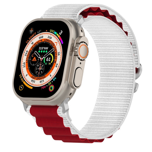 Double Color Nylon Watch Band For Apple Watch Ultra 49mm(Starlight+Red) by buy2fix