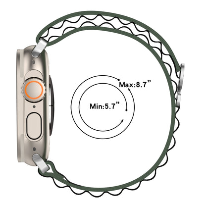 Double Color Nylon Watch Band For Apple Watch Ultra 49mm(Green) by buy2fix