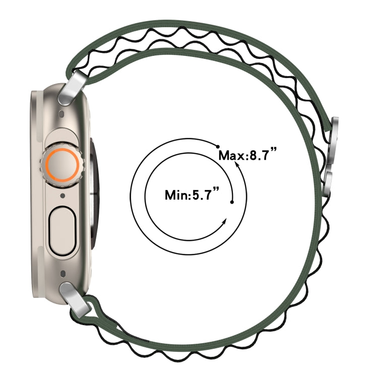Double Color Nylon Watch Band For Apple Watch Ultra 49mm(Green+Black) by buy2fix
