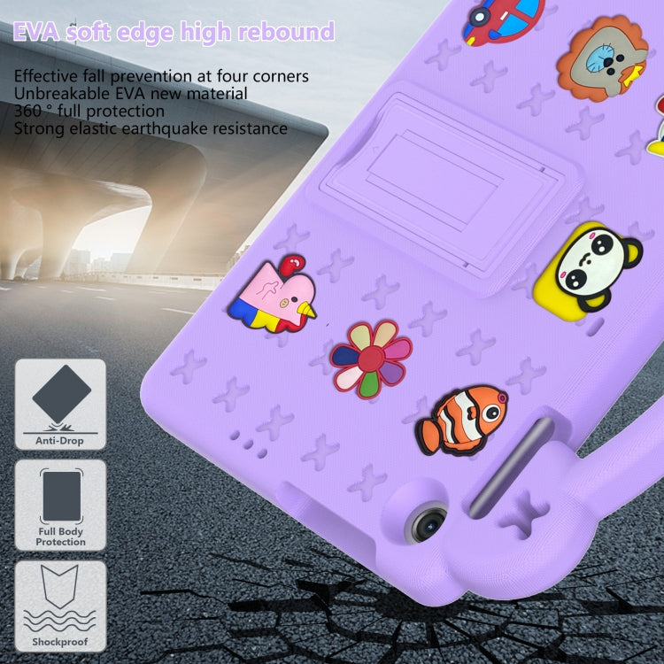 For Lenovo Tab M10 3rd Gen TB328FU / TB328XU 2022 10.1 Handle Kickstand Children EVA Shockproof Tablet Case(Light Purple) - Lenovo by buy2fix | Online Shopping UK | buy2fix