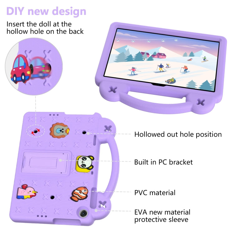 For Lenovo Tab M10 3rd Gen TB328FU / TB328XU 2022 10.1 Handle Kickstand Children EVA Shockproof Tablet Case(Light Purple) - Lenovo by buy2fix | Online Shopping UK | buy2fix