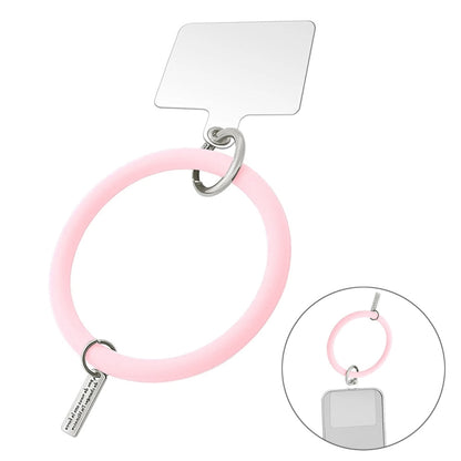JUNSUNMAY Silicone Bracelet Mobile Phone Lanyard Loop Anti-lost Wrist Rope Universal for Phone Case(Pink) - Lanyards & Wrist Straps by JUNSUNMAY | Online Shopping UK | buy2fix