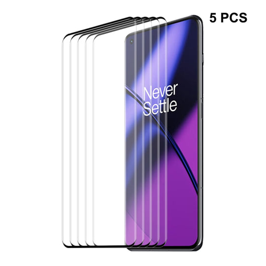 5pcs For OnePlus 11 ENKAY Hat-Prince 3D Hot Bending Explosion-proof Tempered Glass Full Film