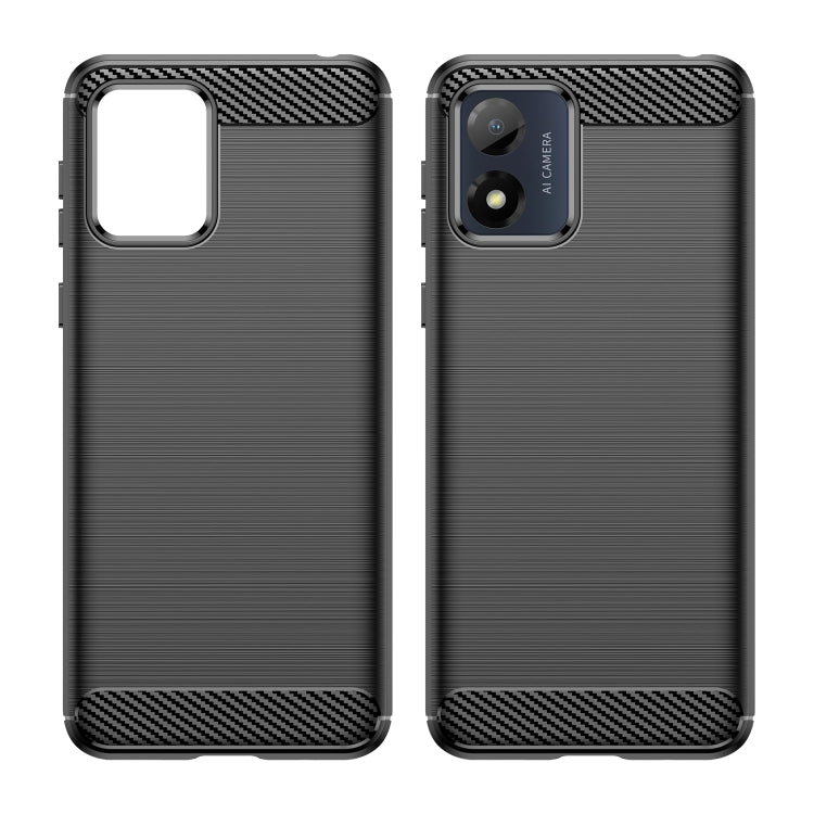 For Motorola Moto E13 Brushed Texture Carbon Fiber TPU Phone Case(Black) by buy2fix