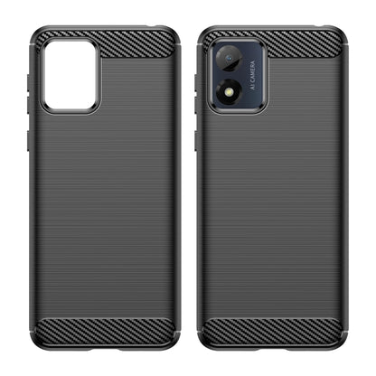 For Motorola Moto E13 Brushed Texture Carbon Fiber TPU Phone Case(Black) by buy2fix