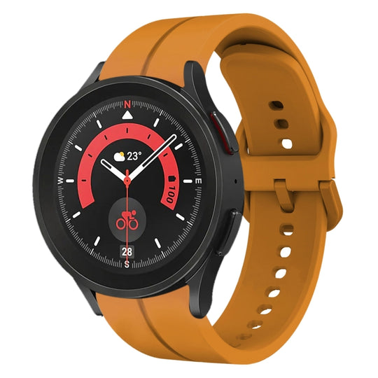 For Samsung Galaxy Watch5 Pro 45mm 20mm Loop Silicone Watch Band(Amber Yellow)