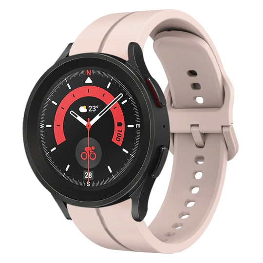 For Samsung Galaxy Watch5 Pro 45mm 20mm Loop Silicone Watch Band(Pink)