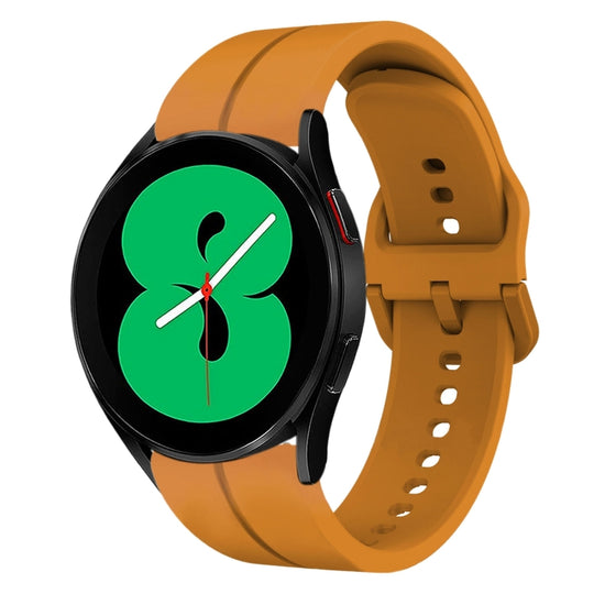 For Samsung Galaxy Watch4 44mm 20mm Loop Silicone Watch Band(Amber Yellow)