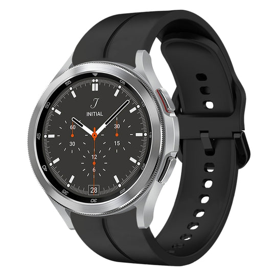 For Samsung  Galaxy Watch 4 Classic 46mm 20mm Loop Silicone Watch Band(Black)