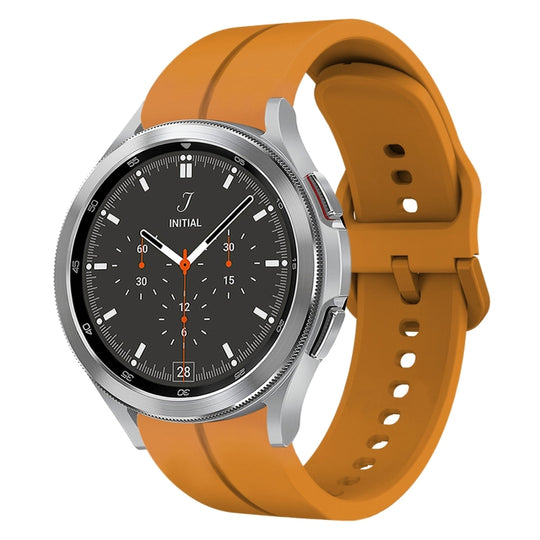 For Samsung  Galaxy Watch 4 Classic 46mm 20mm Loop Silicone Watch Band(Amber Yellow)