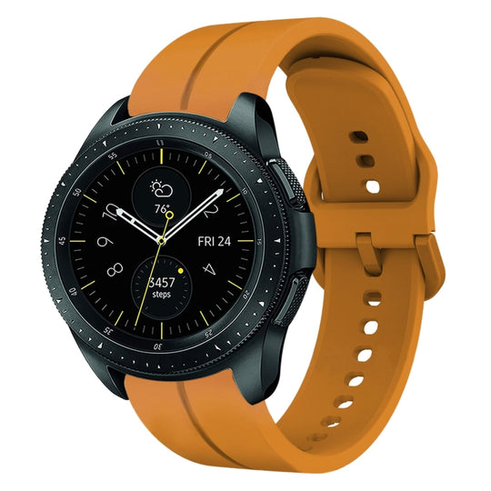 For Samsung Galaxy Watch 42mm 20mm Loop Silicone Watch Band(Amber Yellow)