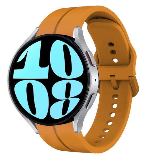For Samsung Galaxy Watch 6 44mm 20mm Loop Silicone Watch Band(Amber Yellow)