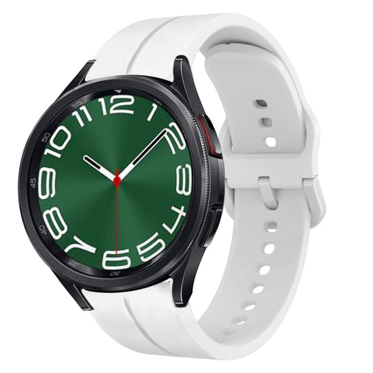 For Samsung Galaxy Watch 6 Classic 43mm 20mm Loop Silicone Watch Band(White)