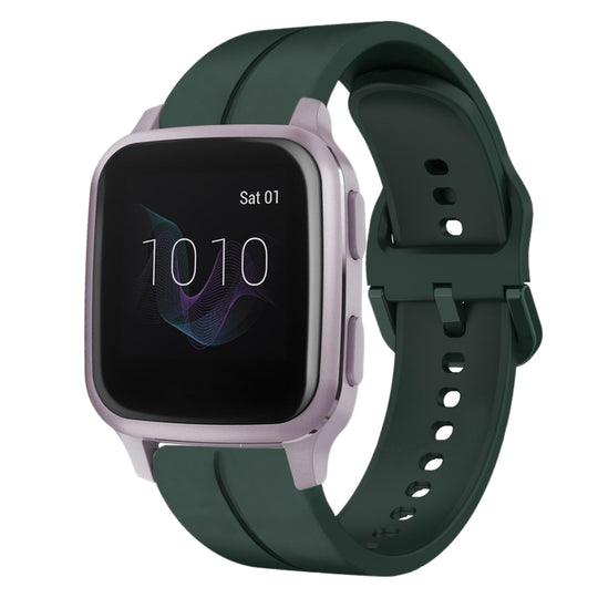For Garmin Venu SQ 20mm Loop Silicone Watch Band(Dark Green)