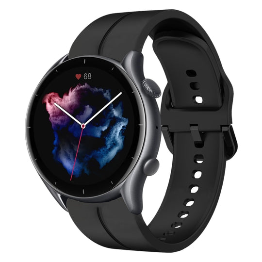 For Amazfit GTR 3 Pro 22mm  Loop Silicone Watch Band(Black)