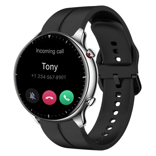 For Amazfit GTR 2 22mm  Loop Silicone Watch Band(Black)
