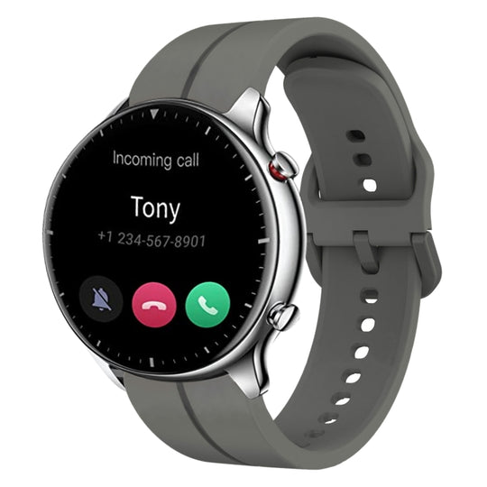 For Amazfit GTR 2 22mm  Loop Silicone Watch Band(Dark Grey)