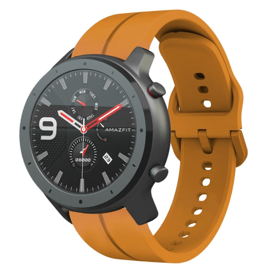 For Amazfit GTR 47mm 22mm  Loop Silicone Watch Band(Amber Yellow)