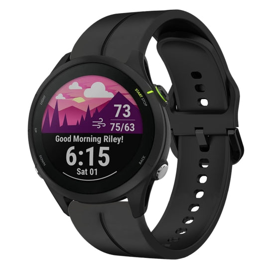For Garmin Forerunner255 22mm Loop Silicone Watch Band(Black)