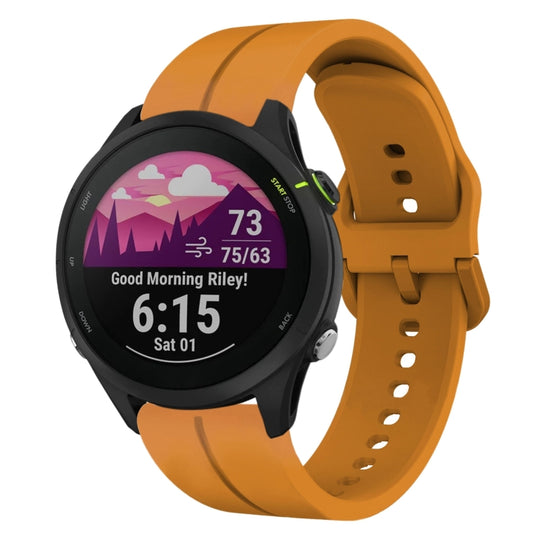 For Garmin Forerunner255 22mm Loop Silicone Watch Band(Amber Yellow)