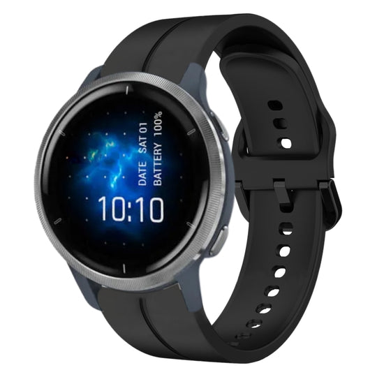 For Garmin Venu 2 22mm Loop Silicone Watch Band(Black)