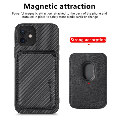 For iPhone 11 Pro Max Carbon Fiber Leather Card Magsafe Magnetic Phone Case(Black) by buy2fix