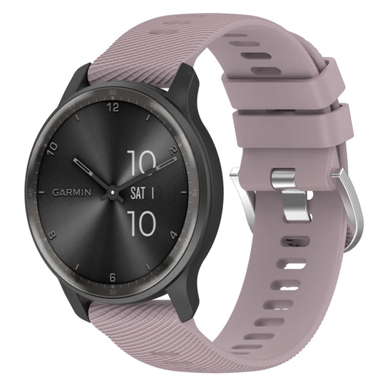 For Garmin Forerunner 245 20mm Cross Textured Solid Color Silicone Watch Band(Roland Purple)