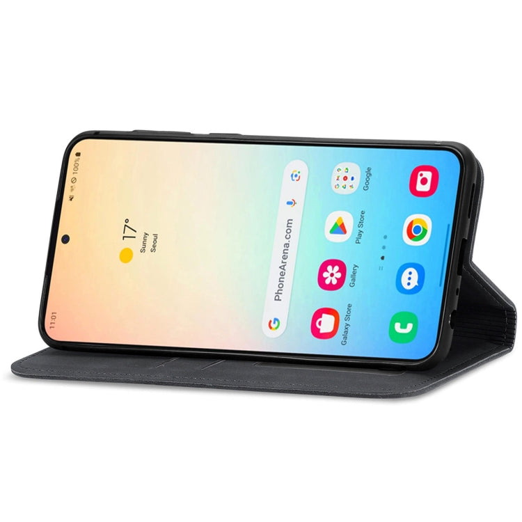 For Samsung Galaxy S25 5G Retro Skin Feel Magnetic Leather Phone Case(Black) by buy2fix