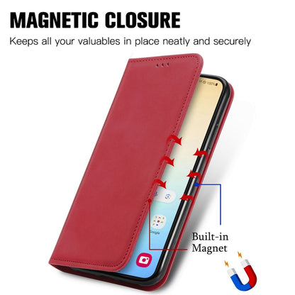 For Samsung Galaxy S25 5G Retro Skin Feel Magnetic Leather Phone Case(Red) by buy2fix
