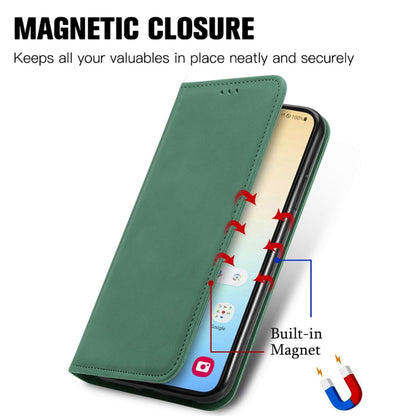 For Samsung Galaxy S25+ 5G Retro Skin Feel Magnetic Leather Phone Case(Green) by buy2fix