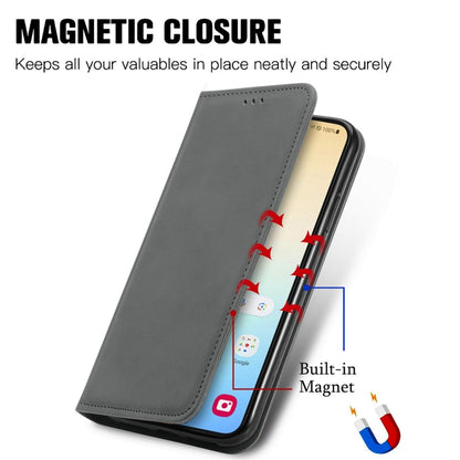 For Samsung Galaxy S25+ 5G Retro Skin Feel Magnetic Leather Phone Case(Gray) by buy2fix