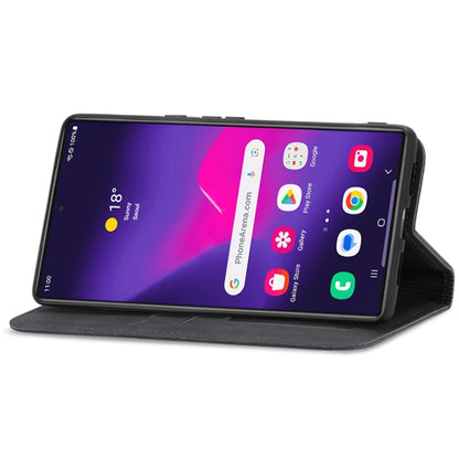 For Samsung Galaxy S25 Ultra 5G Retro Skin Feel Magnetic Leather Phone Case(Black) by buy2fix