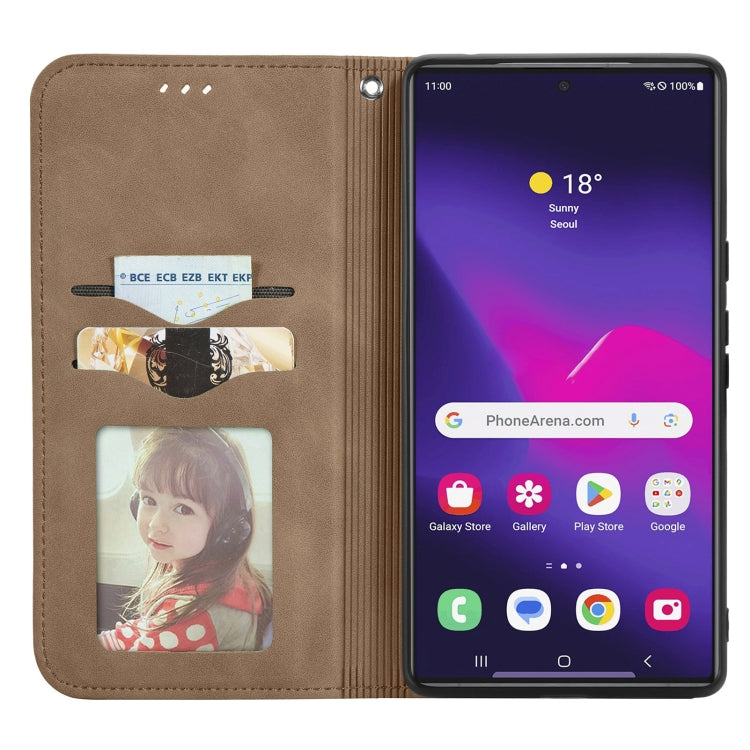 For Samsung Galaxy S25 Ultra 5G Retro Skin Feel Magnetic Leather Phone Case(Brown) by buy2fix