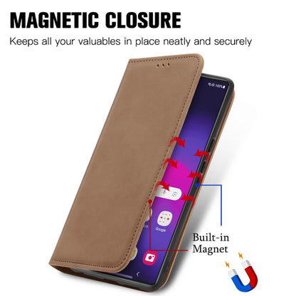 For Samsung Galaxy S25 Ultra 5G Retro Skin Feel Magnetic Leather Phone Case(Brown) by buy2fix