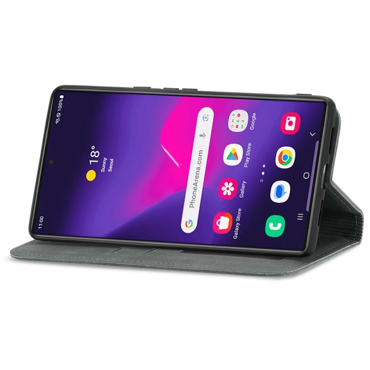 For Samsung Galaxy S25 Ultra 5G Retro Skin Feel Magnetic Leather Phone Case(Gray) by buy2fix