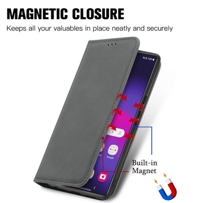 For Samsung Galaxy S25 Ultra 5G Retro Skin Feel Magnetic Leather Phone Case(Gray) by buy2fix