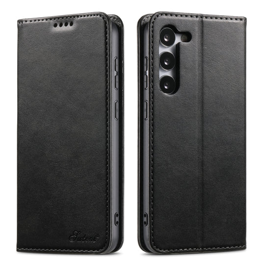 For Samsung Galaxy S23+ 5G Suteni Calf Texture Horizontal Flip Leather Phone Case(Black)